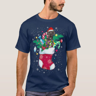 Great Dane in Sock Funny Christmas Lights Pajama S T-Shirt