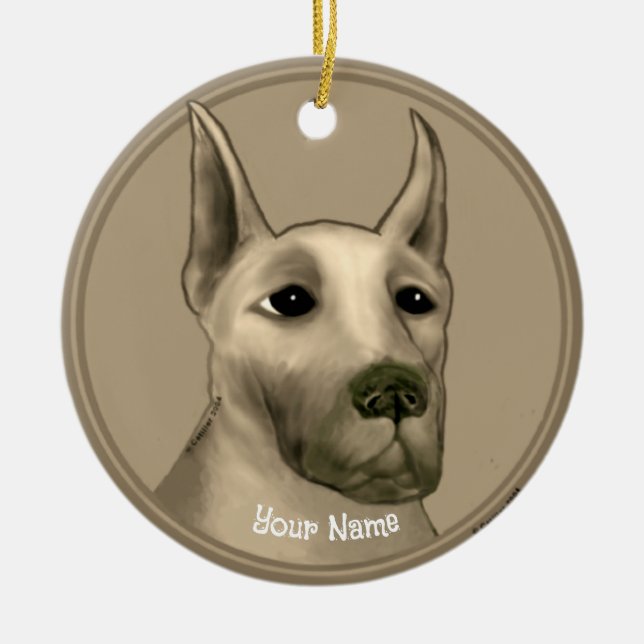 Great Dane individuelle Name Keramik Ornament (Vorne)