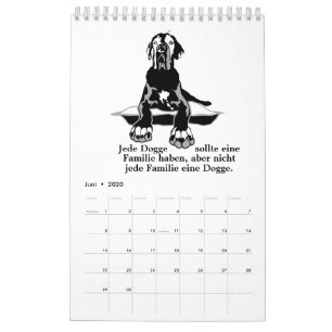 Great Dane Kalender Zitate weiß