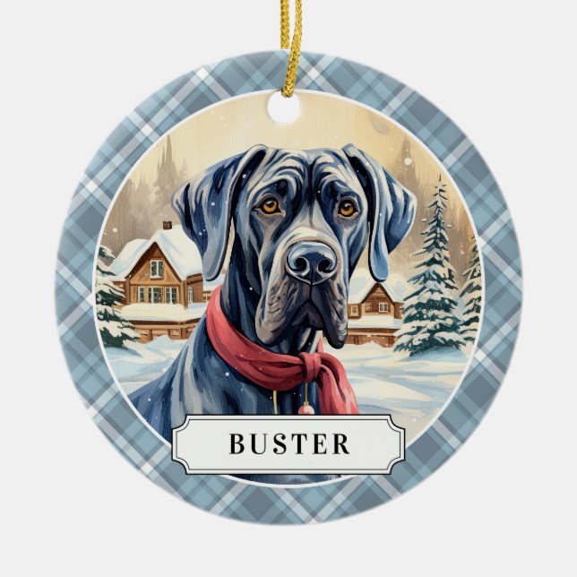 Great Dane Keramik Circle Ornament (Vorne)