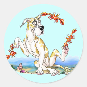 Great Dane Kinda Crabby Fawnequin Runder Aufkleber