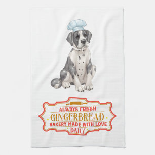 Great Dane Koch Baking Gingerbrot Geschirrtuch