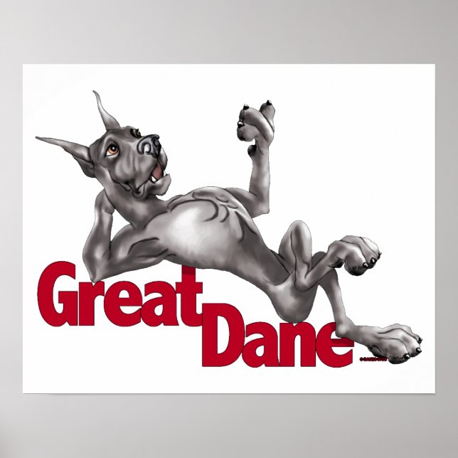 Great Dane Laid Back Black Poster (Vorne)