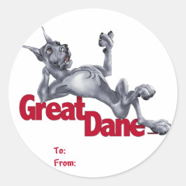 Great Dane Laid Back Blue Runder Aufkleber