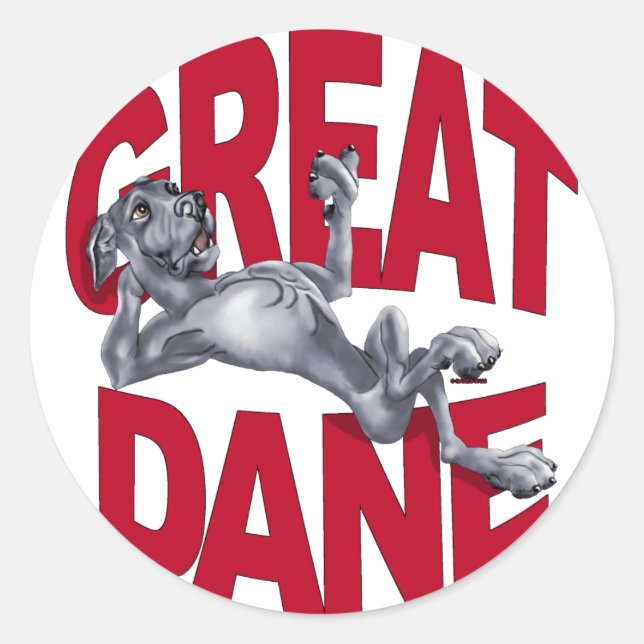 Great Dane Laid Back Blue UC Runder Aufkleber (Vorderseite)