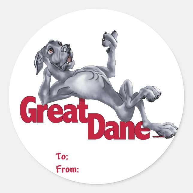Great Dane Laid Back Blue UC Runder Aufkleber (Vorderseite)