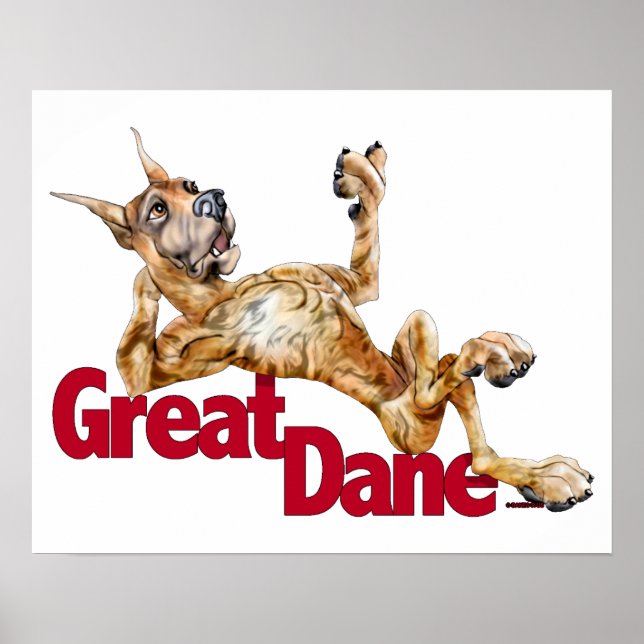 Great Dane Laid Back Brindle Poster (Vorne)