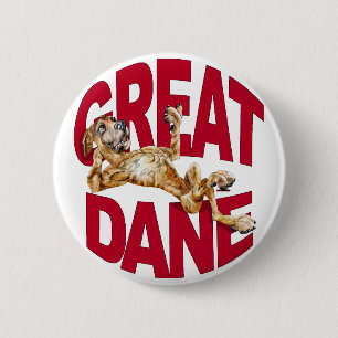Great Dane Laid Back Brindle UC Button