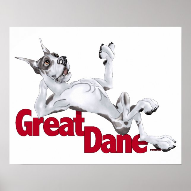 Great Dane Laid Back Harlequin Poster (Vorne)