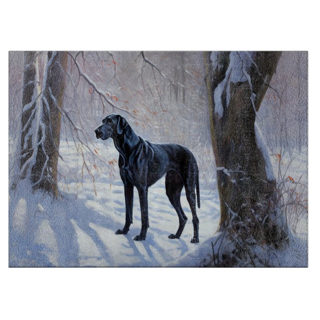 Great Dane Let it Schnee Weihnachten Schneidebrett (Vorderseite)