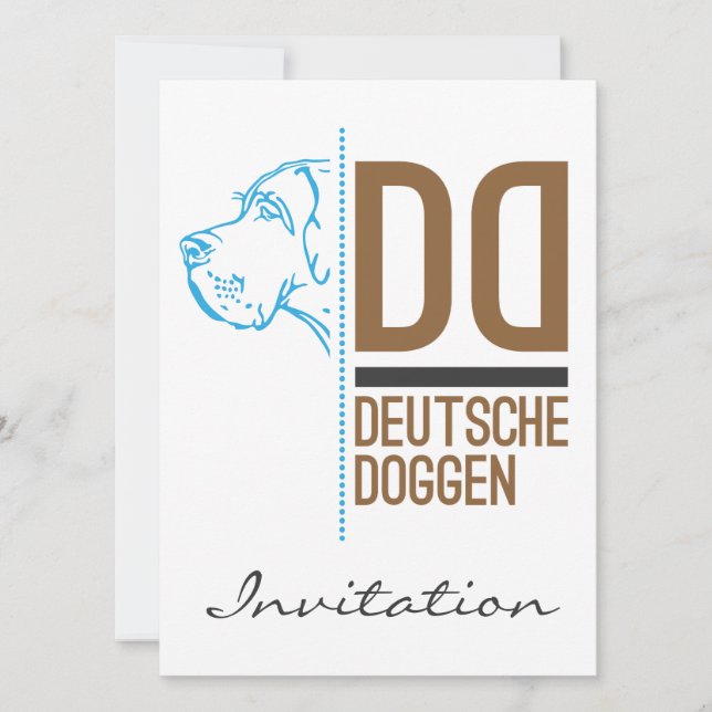 Great Dane Logo Line Einladung (Vorderseite)