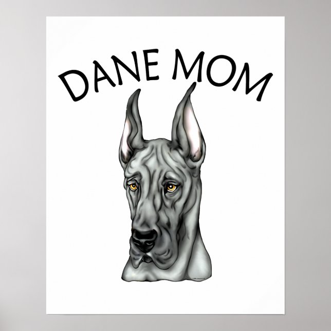 Great Dane Mama Black Poster (Vorne)
