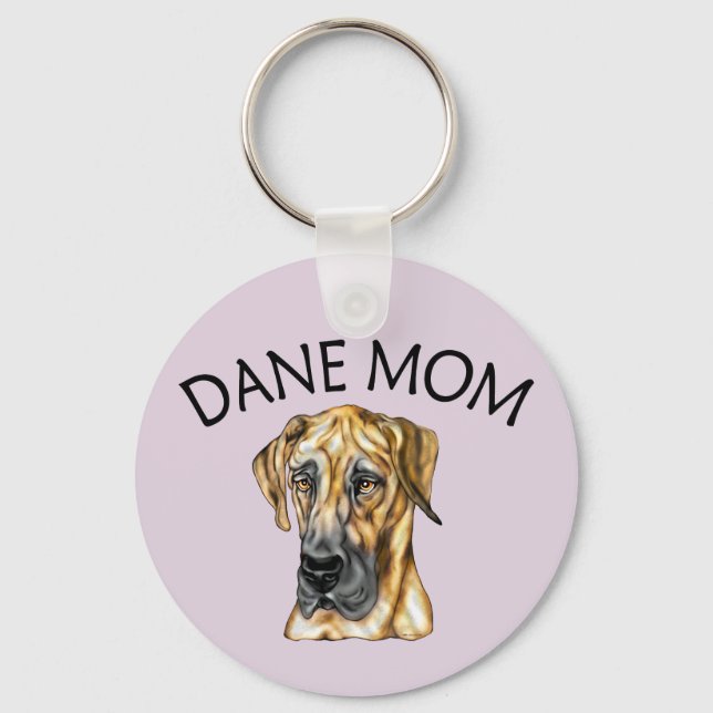 Great Dane Mama Brindle UC Schlüsselanhänger (Vorderseite)