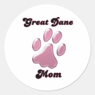 Great Dane Mama Pink Pawprint - Aufkleber