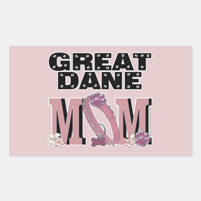Great Dane MAMA Rechteckiger Aufkleber (Vorderseite)