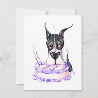 Great Dane Mantle Birthday Cake Einladung