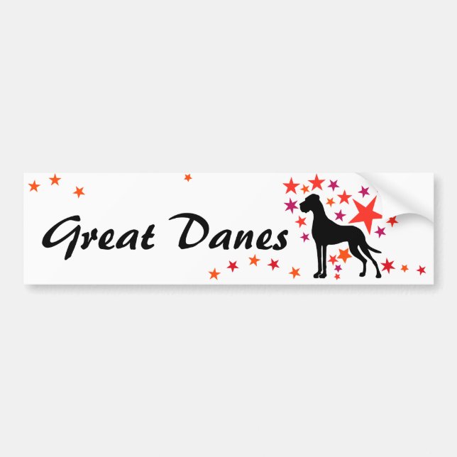 Great Dane mit Sternen  Autoaufkleber (Vorne)