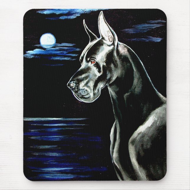 Great Dane Mouse Pad - Dunkler Mond Mousepad (Vorne)