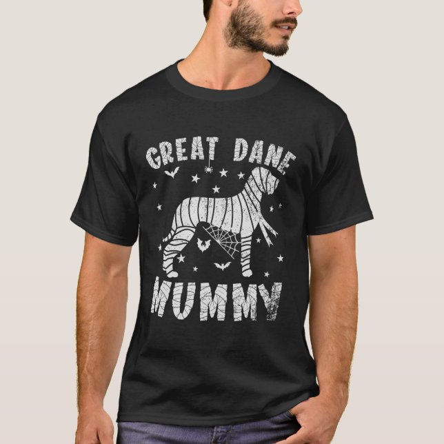 Great Dane Mummy Halloween T-Shirt (Vorderseite)