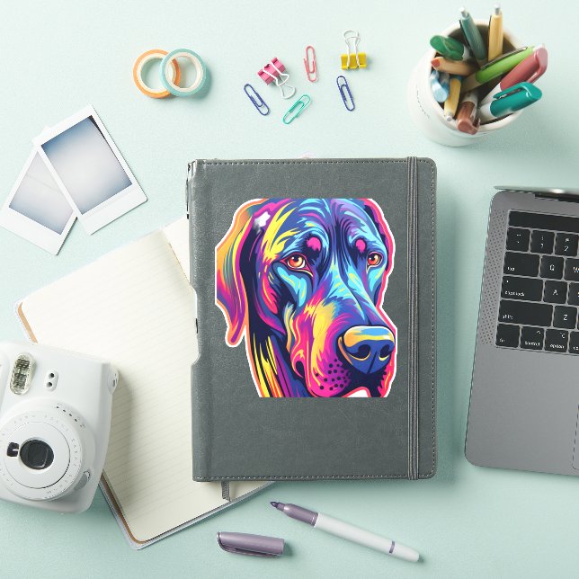 Great Dane Neon Design Aufkleber (iPad Hülle)