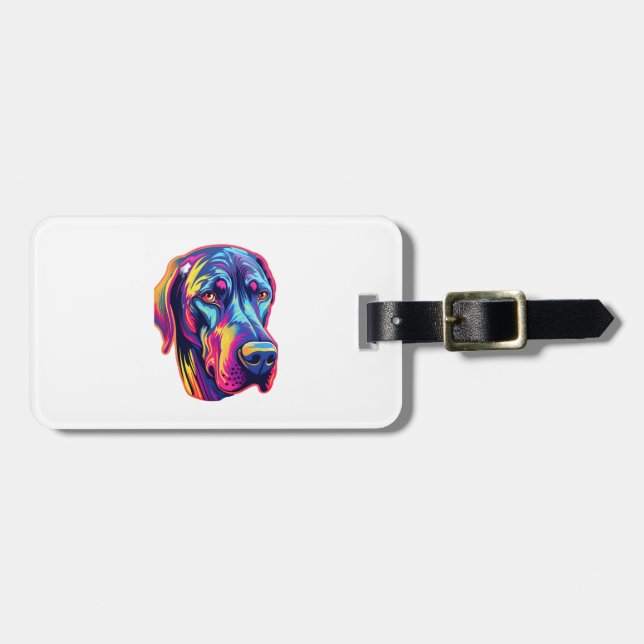 Great Dane Neon Design Gepäckanhänger (Vorderseite horizontal)