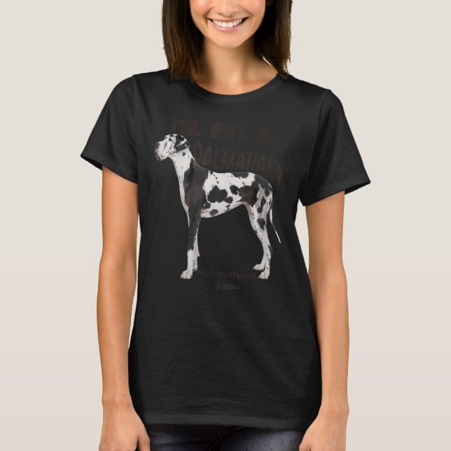 Great Dane Nicht Dalmatiner Harlequin Dane Hund T-Shirt (Vorderseite)