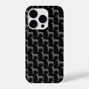 Great Dane Niedlich Dog Silhouette Grid Black iPhone 14 Pro Hülle