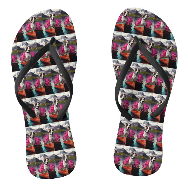 Great Dane on a Paddle: Ein Landschaftliches Abent Flip Flops (Fußbett)
