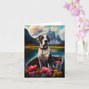 Great Dane on a Paddle: Ein Landschaftliches Abent Karte