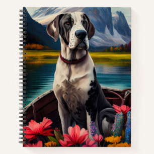 Great Dane on a Paddle: Ein Landschaftliches Abent Notizbuch
