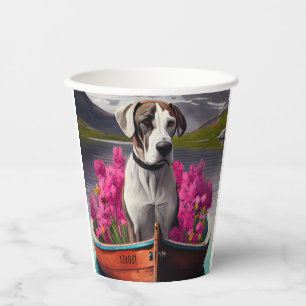 Great Dane on a Paddle: Ein Landschaftliches Abent Pappbecher