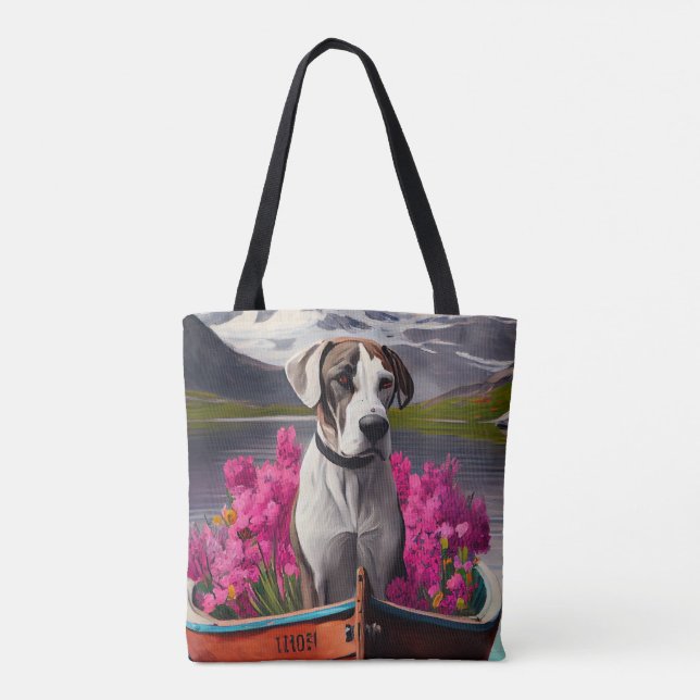 Great Dane on a Paddle: Ein Landschaftliches Abent Tasche (Rückseite)
