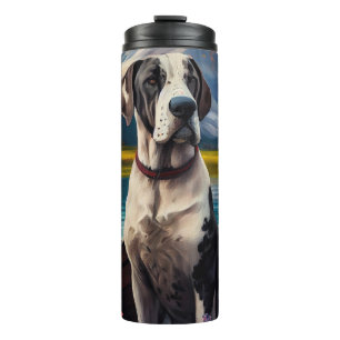 Great Dane on a Paddle: Ein Landschaftliches Abent Thermosbecher