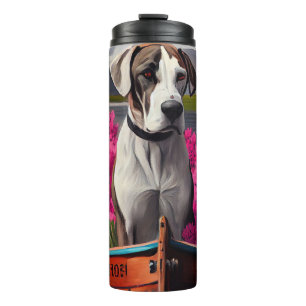 Great Dane on a Paddle: Ein Landschaftliches Abent Thermosbecher