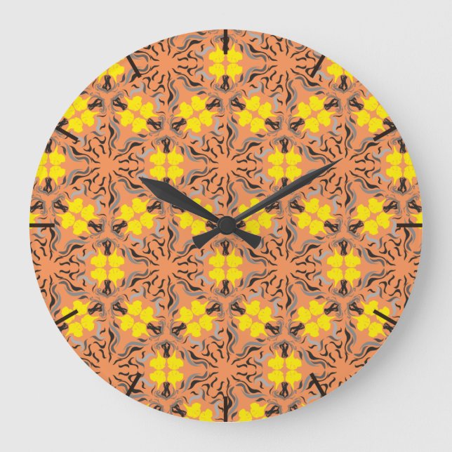 Great Dane Pattern Große Wanduhr (Vorderseite)