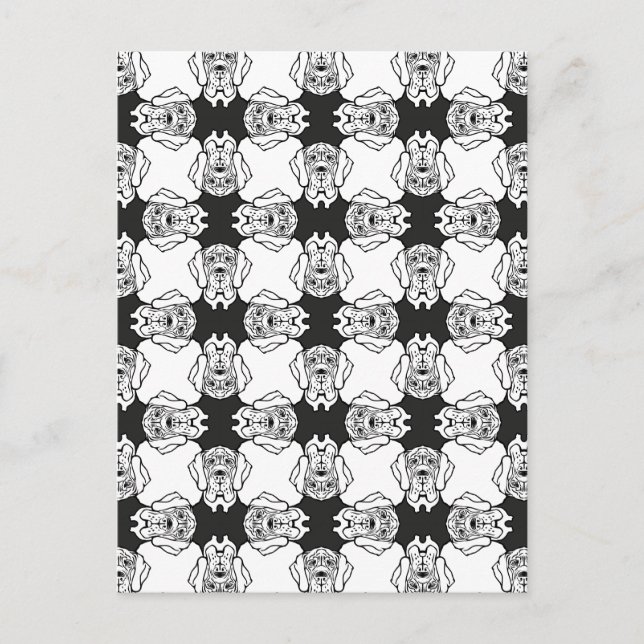 Great Dane Pattern Heads Postkarte (Vorderseite)