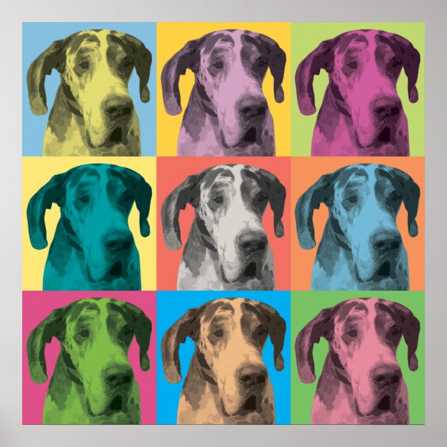 Great Dane Pop Art Poster (Vorne)