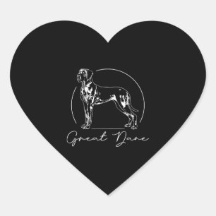 Great Dane Portrait Hund Mama Herz-Aufkleber
