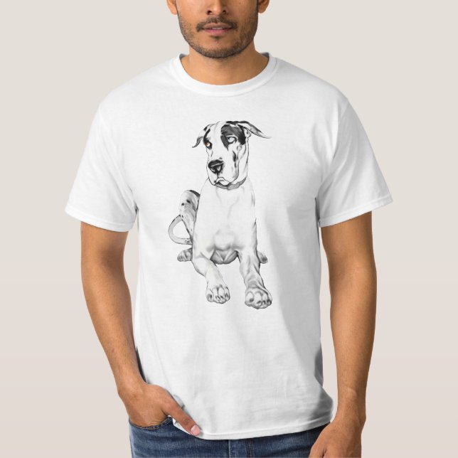Great Dane Pouting Harlequin T-Shirt (Vorderseite)