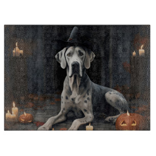 Great Dane Pumpkins Halloween Beängstigend Gedreht Schneidebrett