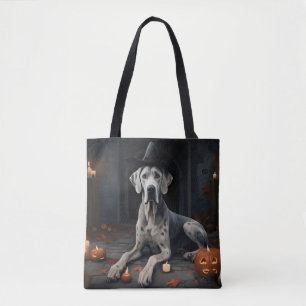 Great Dane Pumpkins Halloween Beängstigend Gedreht Tasche