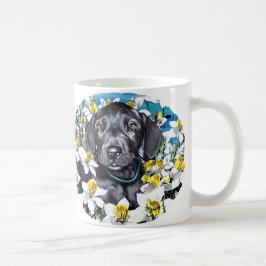 Great Dane Pup in Daffodic Black Kaffeetasse