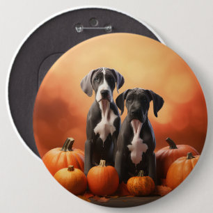 Great Dane Puppy Autumn Delight Pumpen Button