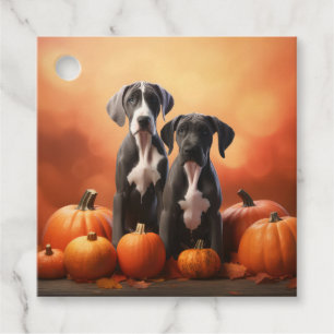 Great Dane Puppy Autumn Delight Pumpen Geschenkanhänger