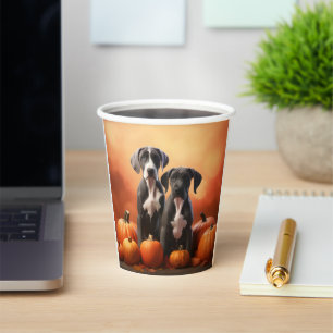 Great Dane Puppy Autumn Delight Pumpen Pappbecher