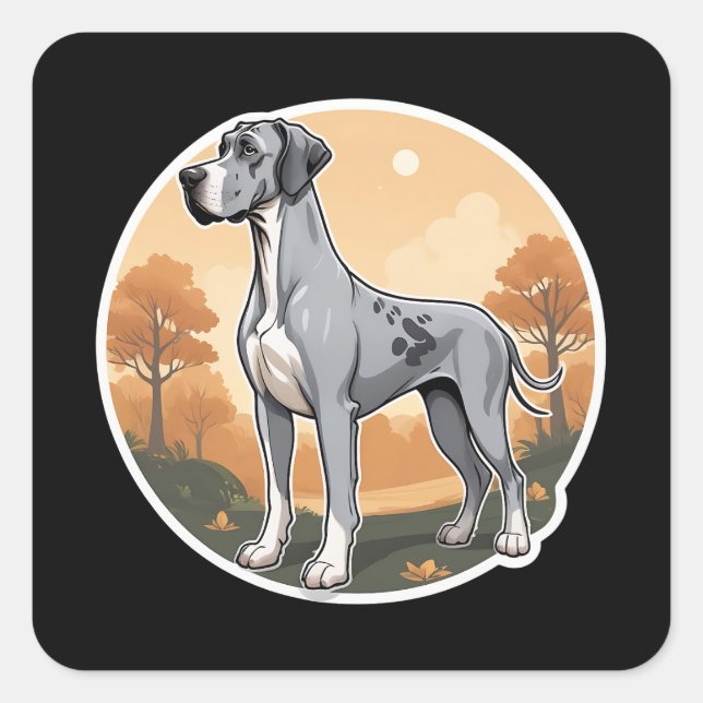 Great Dane Quadratischer Aufkleber (Vorderseite)