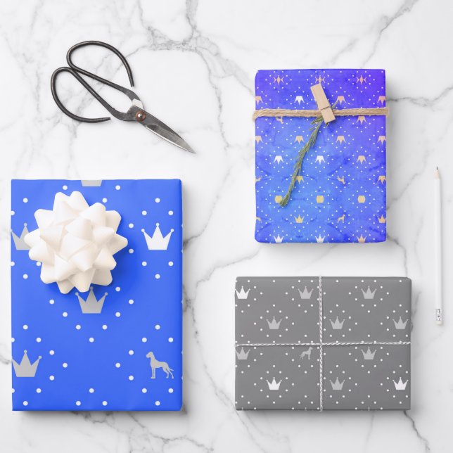 Great Dane Regal Pattern Geschenkpapier Set (Vorderseite)