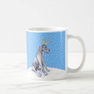 Great Dane Reindeer Christmas Blue UC Kaffeetasse