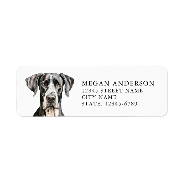 Great Dane Rücksendeadressen-Aufkleber (Vorne)