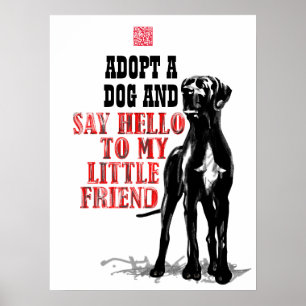 Great Dane-Schutzposter mit QR-Code für Spenden Poster